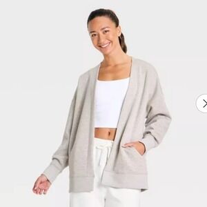 Women's Airy Sleek Cardigan - All In Motion™ Taupe Heather Medium New with tags